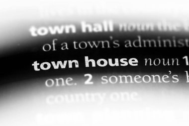 Town house Word'de bir sözlük. Town house kavramı.