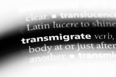 bir sözlüğü'ndeki sözcüğü transmigrate. kavram transmigrate.