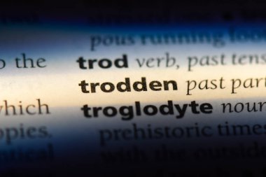bir sözlüğü'ndeki trodden sözcüğü. trodden kavramı.
