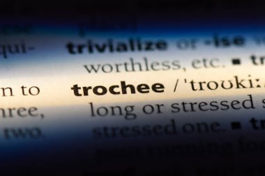 bir sözlüğü'ndeki trochee sözcüğü. trochee kavramı.