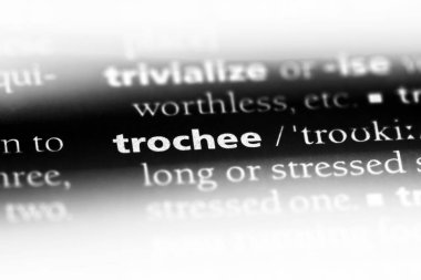 bir sözlüğü'ndeki trochee sözcüğü. trochee kavramı.