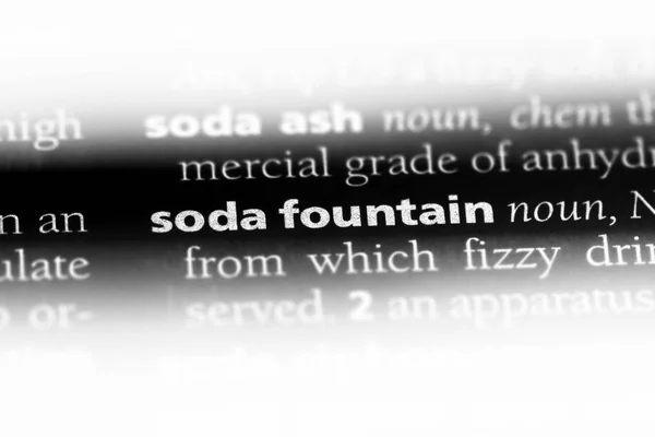 soda fountain word in a dictionary. soda fountain concept.