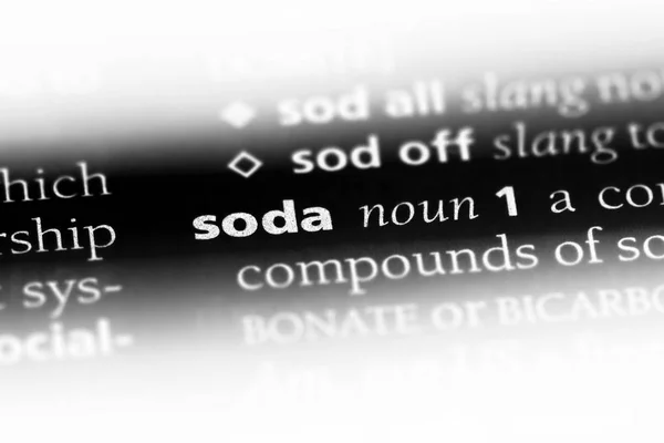 Soda Wort Einem Wörterbuch Soda Konzept — Stockfoto