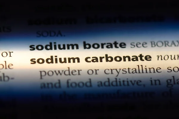 一本字典中的碳酸钠词 碳酸钠概念 — 图库照片