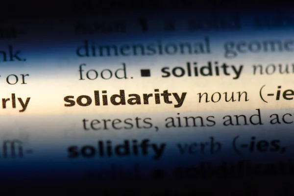 Palabra Solidaria Diccionario Concepto Solidaridad —  Fotos de Stock
