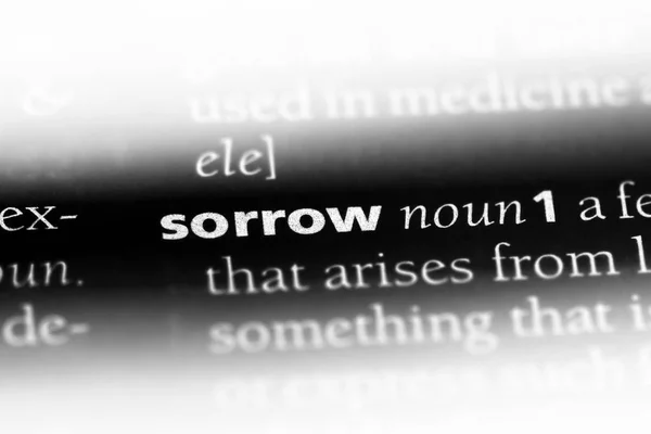 Sorrow Word Dictionary Sorrow Concept — Stock Photo, Image