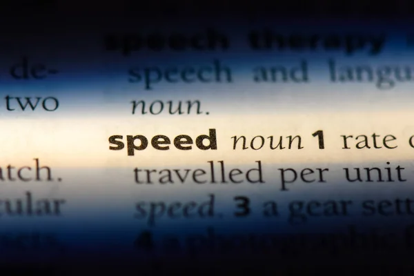 Швидкість Слова Словнику Концепція Швидкості — стокове фото