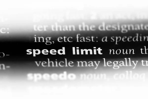 Limite Velocidade Palavra Dicionário Conceito Limite Velocidade — Fotografia de Stock