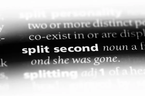 Split Second Word Dictionary Split Second Concept — Stock Photo, Image