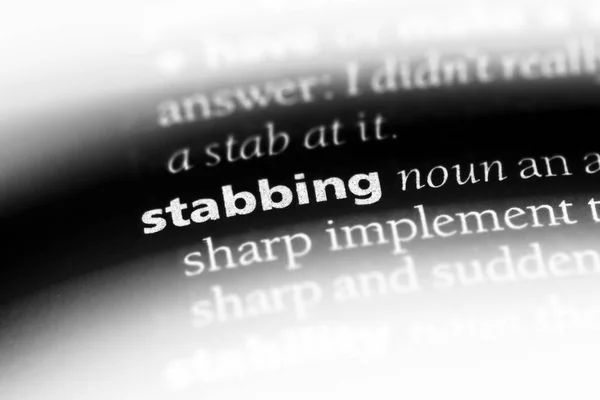 Stabbing Word Dictionary Stabbing Concept — Stock Photo, Image