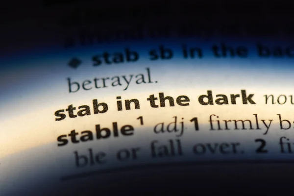 Stab Dark Word Dictionary Stab Dark Concept — Stock Photo, Image