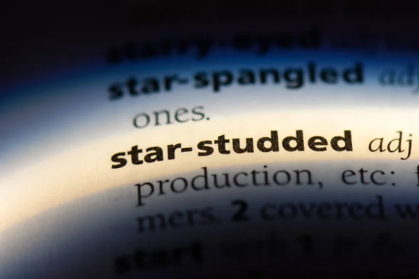 star studded word in a dictionary. star studded concept.