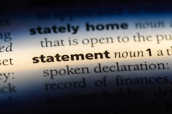 Statement Word Dictionary Statement Concept — Stock Photo, Image
