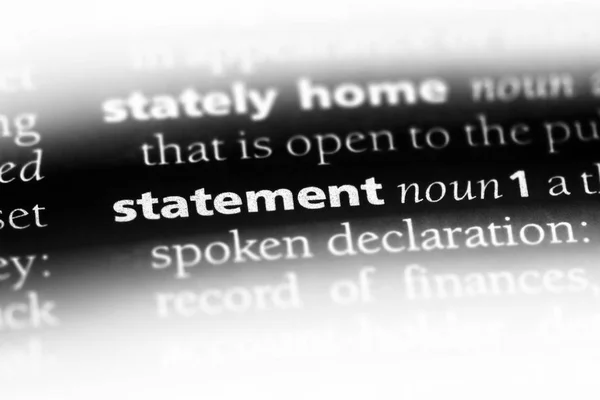 Statement Word Dictionary Statement Concept — Stock Photo, Image