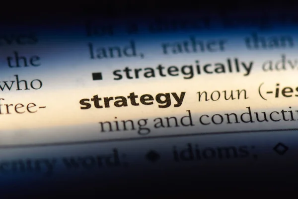 Stratégia Szót Szótárban Stratégiai Koncepció — Stock Fotó