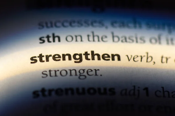 Strengthen Word Dictionary Strengthen Concept — Stock Photo, Image