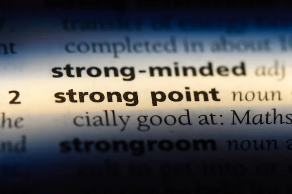 Strong Point Word Dictionary Strong Point Concept — Stock Photo, Image