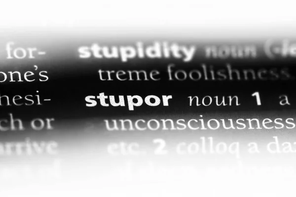 Stupor Słowo Słowniku Koncepcja Stupor — Zdjęcie stockowe