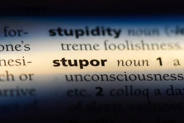 Stupor Ord Ordbok Stupor Koncept — Stockfoto