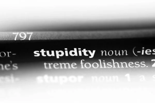 Palabra Estupidez Diccionario Concepto Estupidez — Foto de Stock
