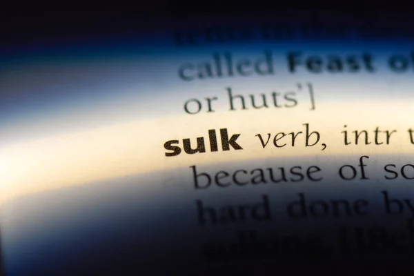 Sulk Word Dictionary Sulk Concept — Stock Photo, Image