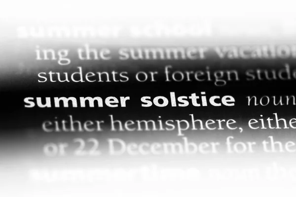 summer solstice word in a dictionary. summer solstice concept.