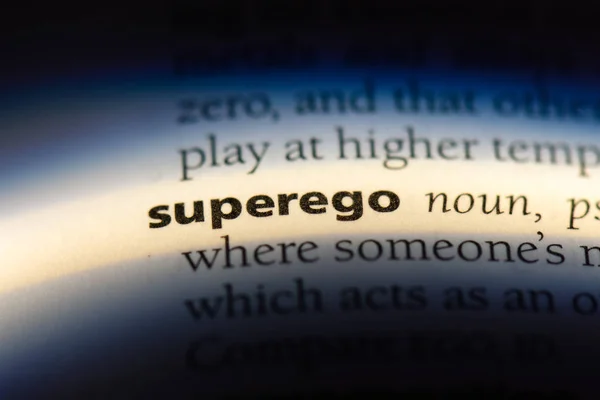 Superego Woord Een Woordenboek Concept Van Het Superego — Stockfoto