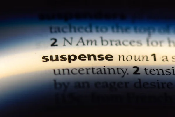 Suspense Word Dictionary Suspense Concept — Stock Photo, Image