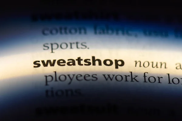 Sweatshop Ord Ordbok Sweatshop Koncept — Stockfoto