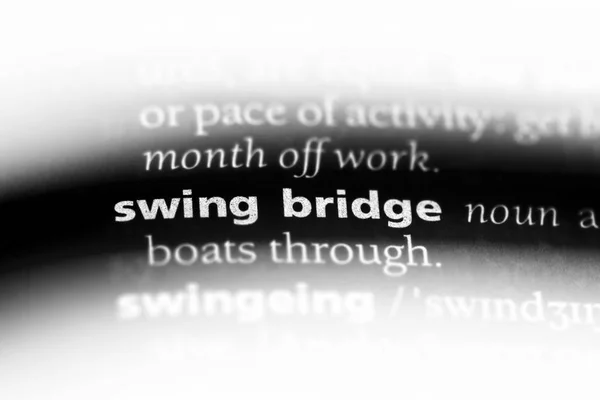 Swing Palabra Puente Diccionario Concepto Puente Oscilante —  Fotos de Stock
