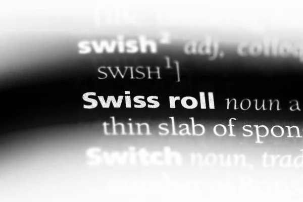 Swiss Roll Word Dictionary Conceito Rolo Suíço — Fotografia de Stock