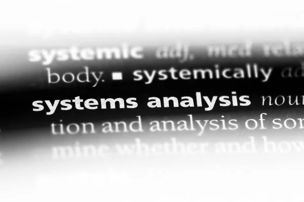 Systemy Analizy Słowa Słowniku Pojęcie Analizy Systemów — Zdjęcie stockowe