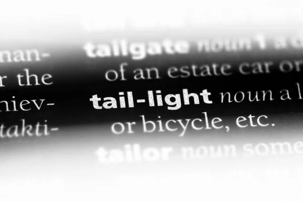 tail light word in a dictionary. tail light concept.