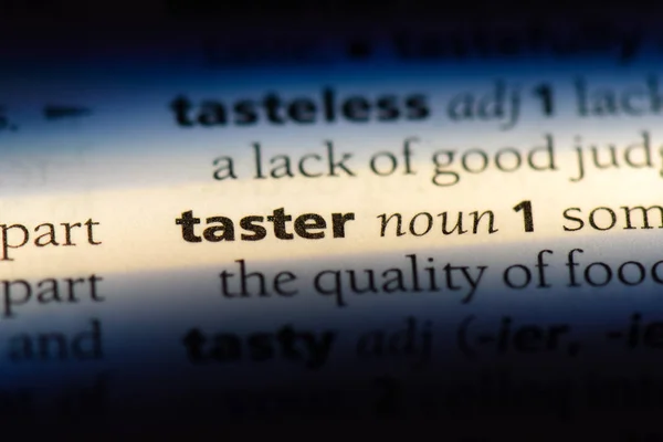 Taster Word Dictionary Taster Concept — Stock Photo, Image