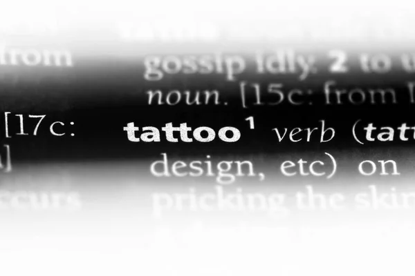 Palabra Tatuaje Diccionario Concepto Tatuaje — Foto de Stock