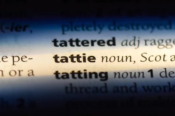 Tattie Słowo Słowniku Koncepcja Tattie — Zdjęcie stockowe