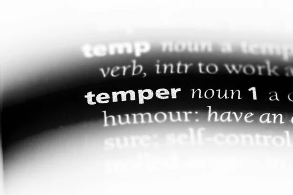 Temper Ord Ordbok Temper Koncept — Stockfoto