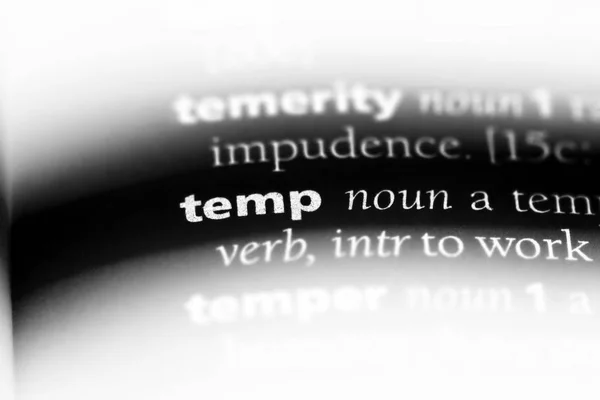 Temp Word Dictionary Temp Concept — стоковое фото