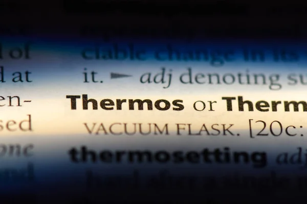 Thermos Woord Een Woordenboek Thermos Concept — Stockfoto