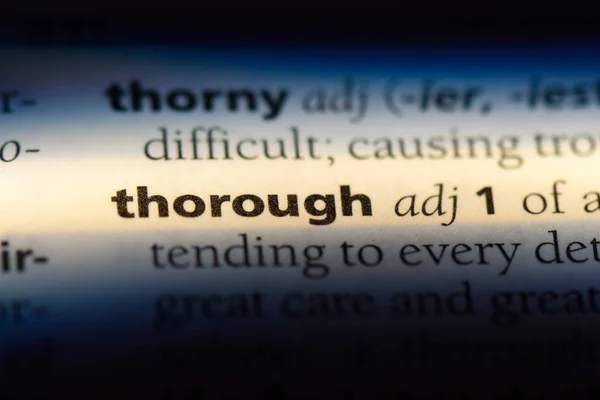 Thorough Word Dictionary Thorough Concept — Stock Photo, Image
