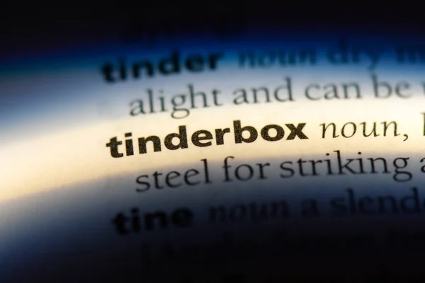 Bir Sözlüğü Ndeki Tinderbox Sözcüğü Çıra Kavramı — Stok fotoğraf