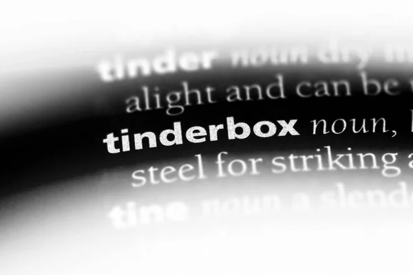 Tinderbox Ord Ordbok Tinderbox Koncept — Stockfoto