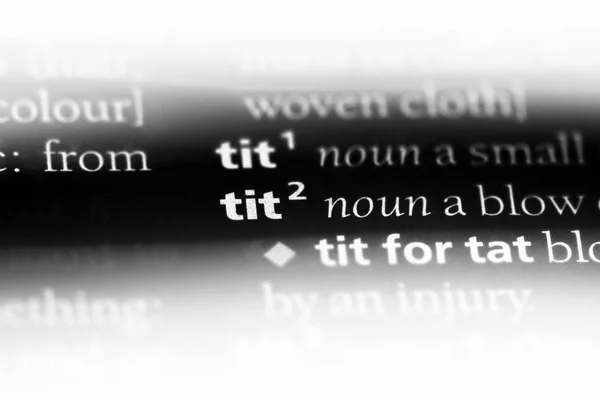 Palavra Tit Dicionário Conceito Tit — Fotografia de Stock
