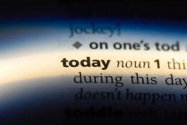 Bugün Tek Kelimeyle Bir Sözlük Bugün Kavramı — Stok fotoğraf