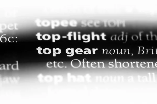 Palavra Top Gear Dicionário Conceito Engrenagem Superior — Fotografia de Stock