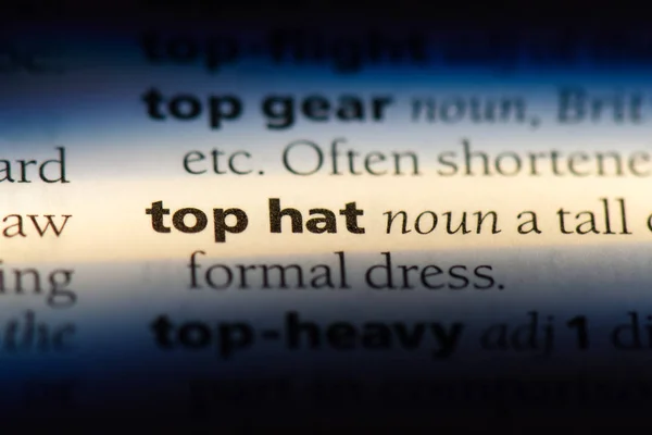 Palavra Chapéu Superior Dicionário Conceito Chapéu Superior — Fotografia de Stock