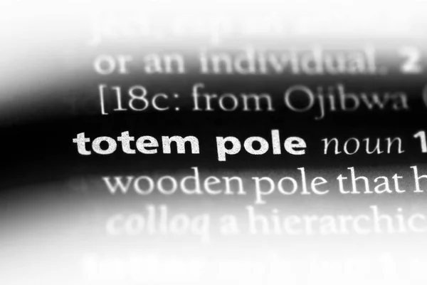 totem pole word in a dictionary. totem pole concept.