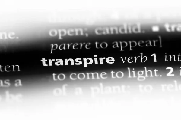 Transpire Word Dictionary Концепция Прозрачности — стоковое фото