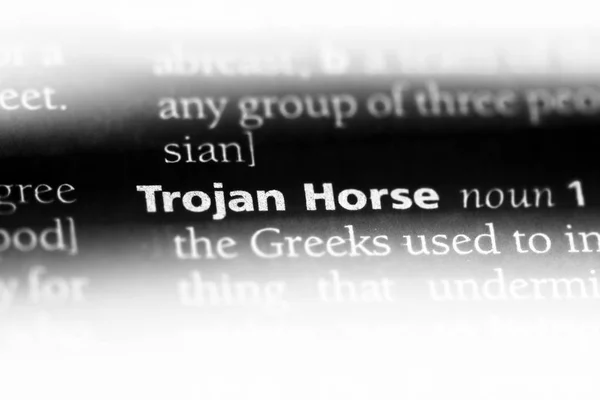 trojan horse word in a dictionary. trojan horse concept.