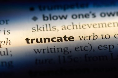 bir sözlüğü'ndeki sözcüğü kesecek. kesilme kavramı.